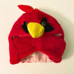 Vintage Kids Red Bird Hood Hat Made in  Taiwan One Size Mask